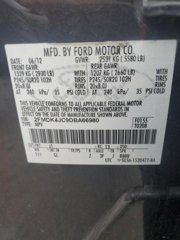 2013 FORD EDGE SEL - 2FMDK4JC9DBA66980
