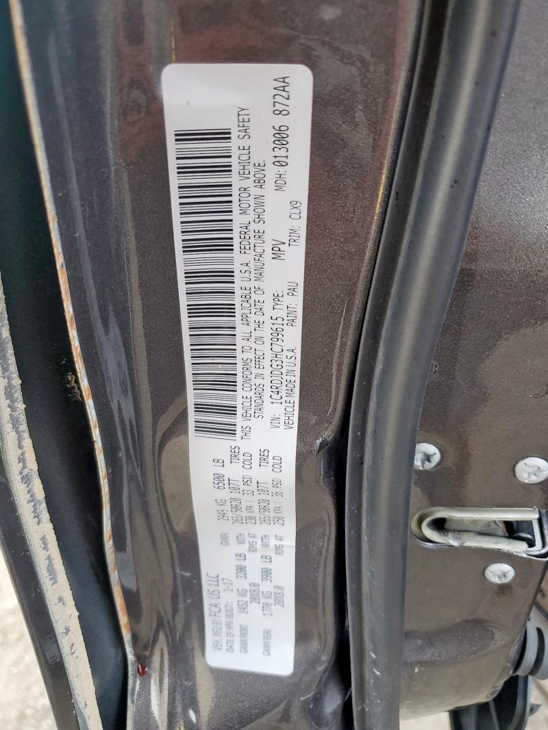 2017 DODGE DURANGO GT 1C4RDJDG3HC799615