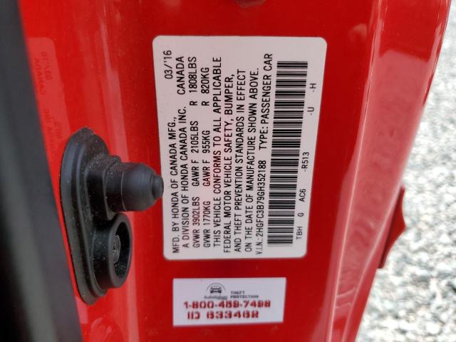 2016 HONDA CIVIC EXL - 2HGFC3B79GH352188
