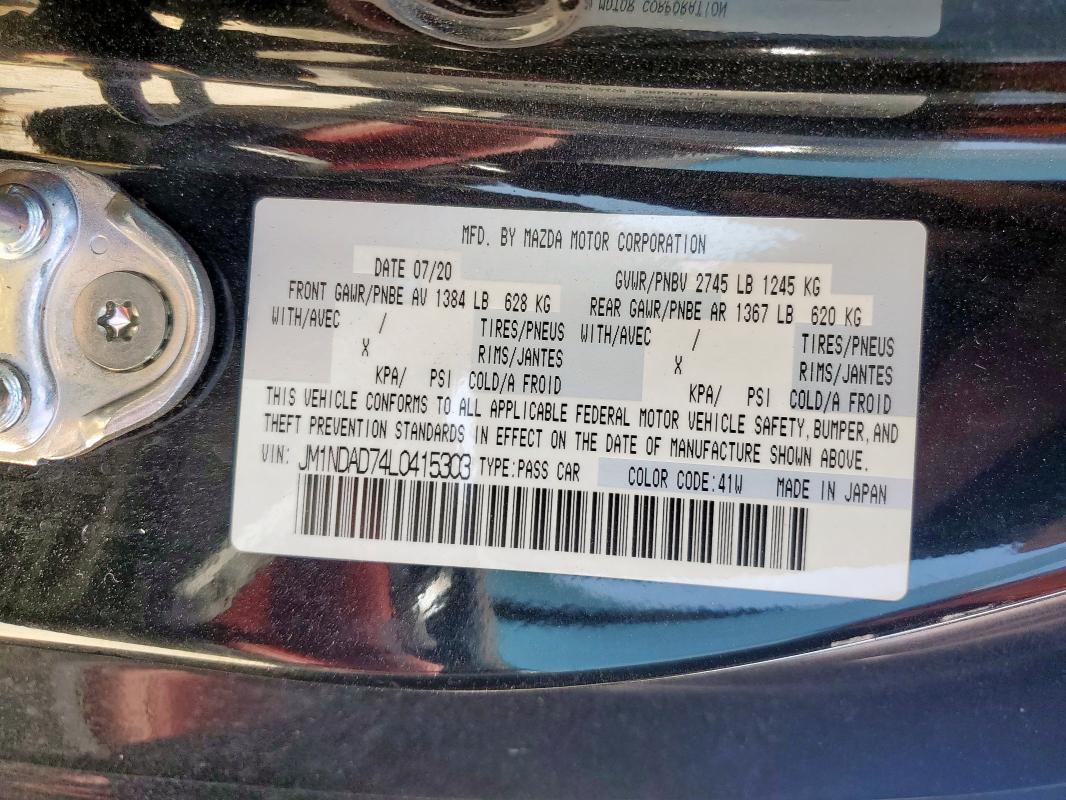 2020 MAZDA MX-5 MIATA JM1NDAD74L0415303