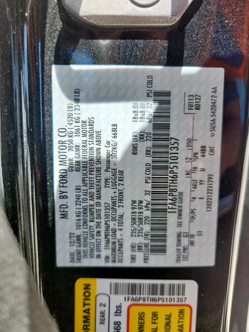 2023 FORD MUSTANG 1FA6P8TH6P5101357