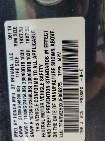 2018 HONDA CR-V TOURI 7FARW2H9XJE066275