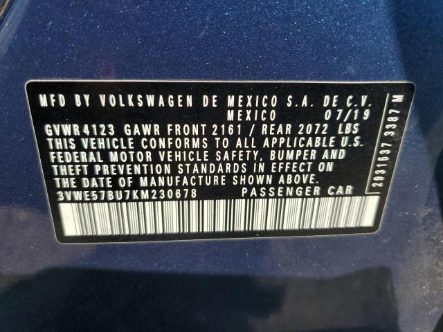 2019 VOLKSWAGEN JETTA SEL 3VWE57BU7KM230678