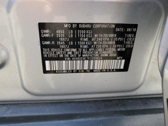 2019 SUBARU OUTBACK 3. 4S4BSENC7K3209624
