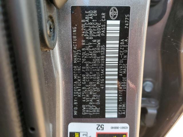 2024 TOYOTA CAMRY SE NIGHT SHADE 4T1G11AK7RU881735