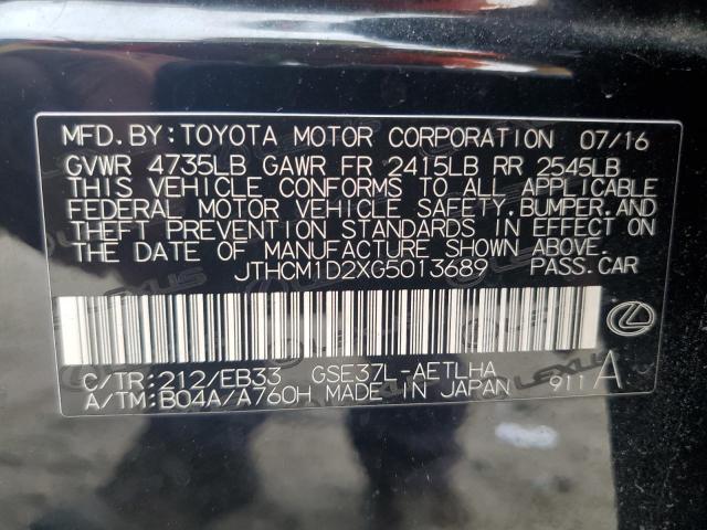 2016 LEXUS IS 300 JTHCM1D2XG5013689
