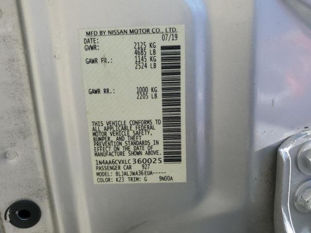 2020 NISSAN MAXIMA SV 1N4AA6CVXLC360025