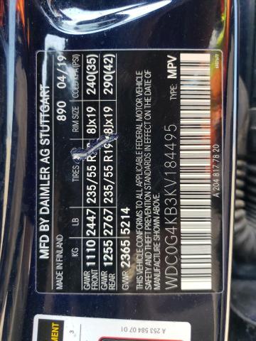 2019 MERCEDES-BENZ GLC 300 4M - WDC0G4KB3KV184495