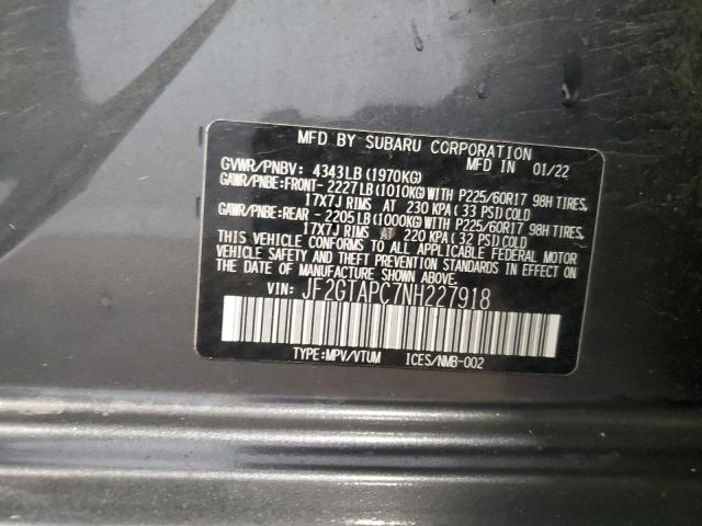 2022 SUBARU CROSSTREK JF2GTAPC7NH227918