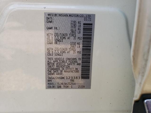2021 NISSAN MURANO PLA 5N1AZ2DS6MC123383