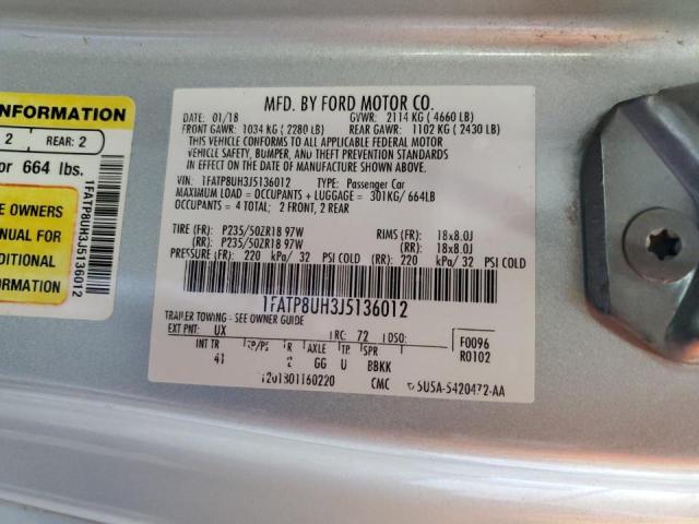 2018 FORD MUSTANG 1FATP8UH3J5136012