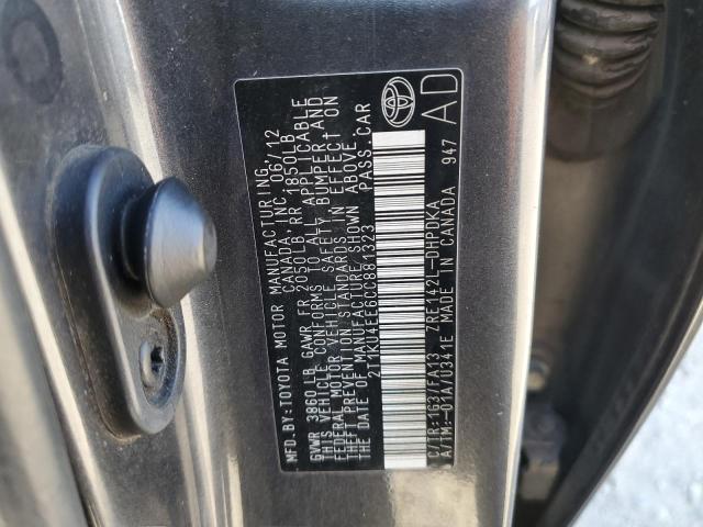 2012 TOYOTA COROLLA MA - 2T1KU4EE6CC881323