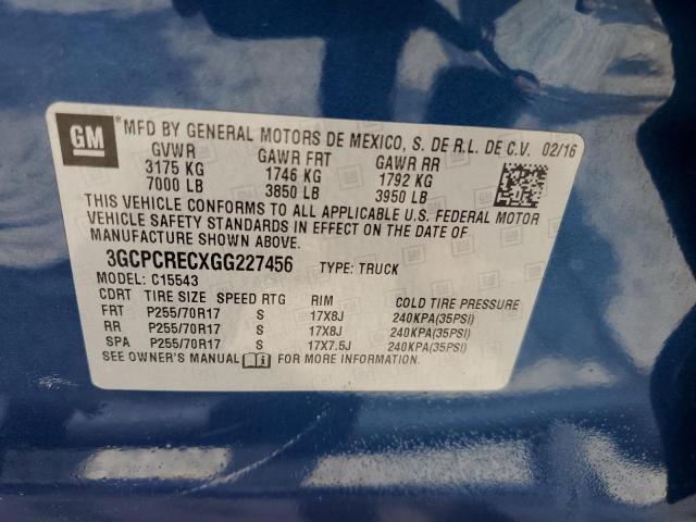 2016 CHEVROLET SILVERADO - 3GCPCRECXGG227456