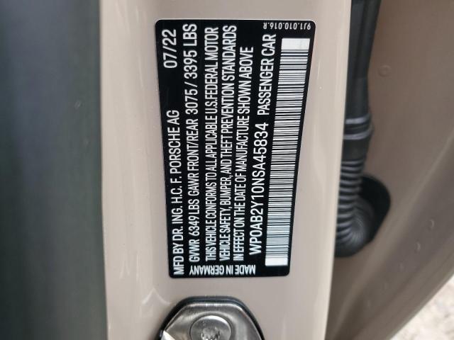 2022 PORSCHE TAYCAN 4S WP0AB2Y10NSA45834