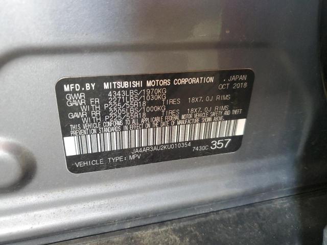 2019 MITSUBISHI OUTLANDER - JA4AR3AU2KU010354