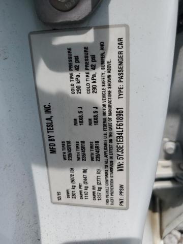 2020 TESLA MODEL 3 5YJ3E1EB4LF618961