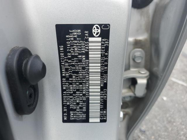 2022 TOYOTA COROLLA LE 5YFEPMAE6NP276148