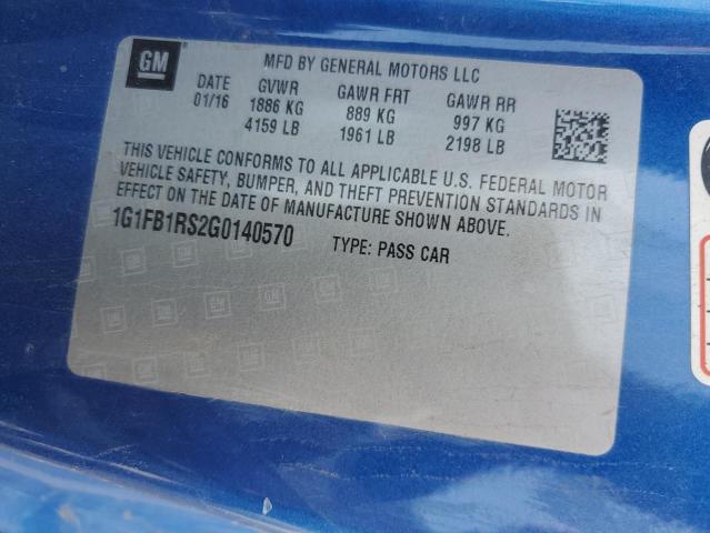 2016 CHEVROLET CAMARO LT - 1G1FB1RS2G0140570