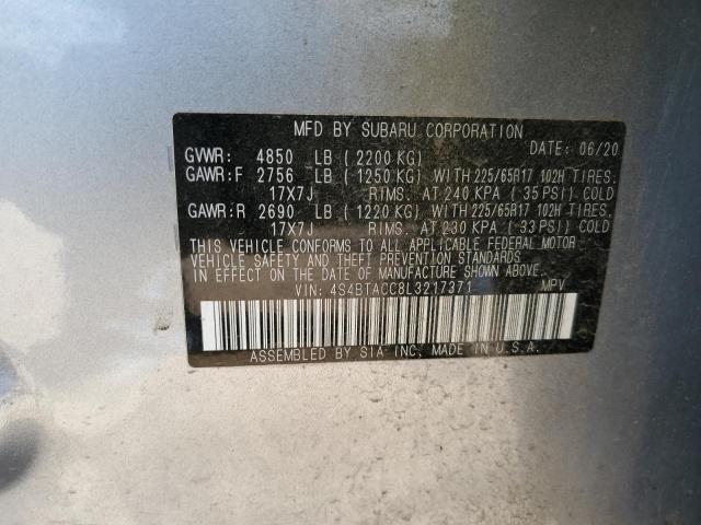 2020 SUBARU OUTBACK PR 4S4BTACC8L3217371