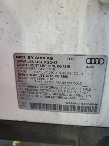 2019 AUDI Q5 PREMIUM - WA1ANAFY5K2048166