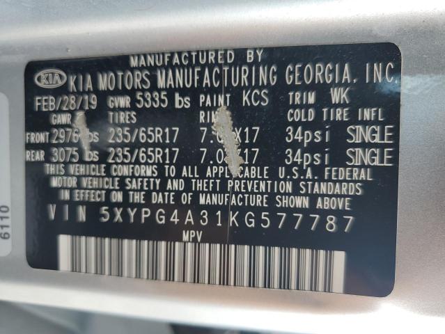 2019 KIA SORENTO L - 5XYPG4A31KG577787