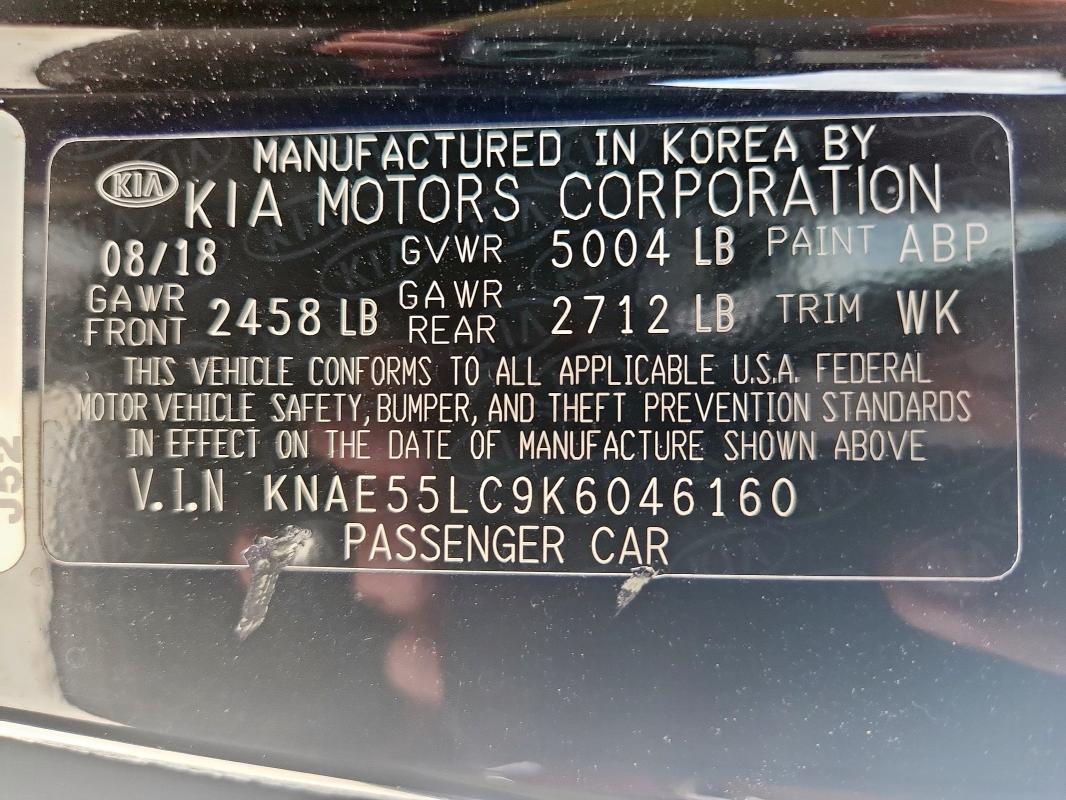 2019 KIA STINGER GT KNAE55LC9K6046160