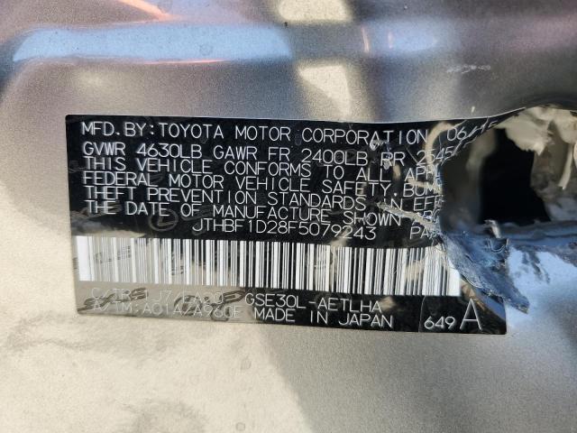 2015 LEXUS IS 250 JTHBF1D28F5079243