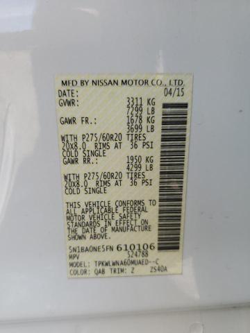2015 NISSAN ARMADA PLA - 5N1BA0NE5FN610106