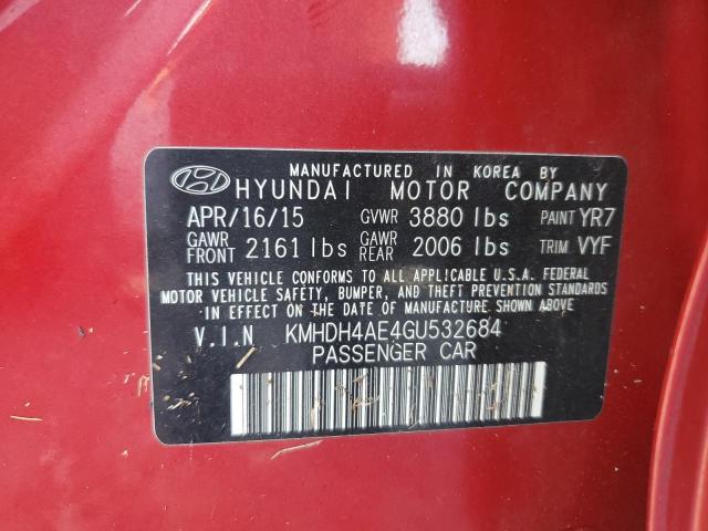 2016 HYUNDAI ELANTRA SE - KMHDH4AE4GU532684
