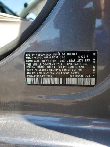 2018 VOLKSWAGEN PASSAT S 1VWAA7A30JC012293