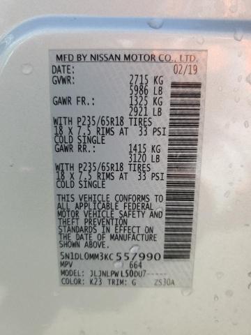 2019 INFINITI QX60 LUXE 5N1DL0MM3KC557990