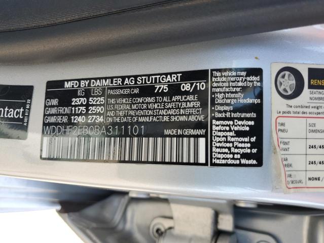 2011 MERCEDES-BENZ E 350 BLUE - WDDHF2EB0BA311101