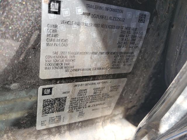 2020 GMC SIERRA K15 1GTU9FEL4LZ135012