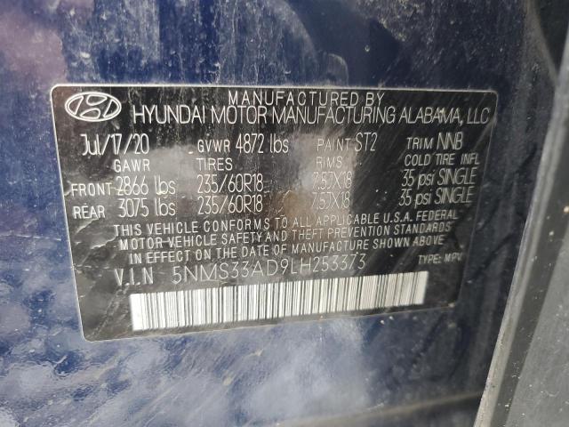 2020 HYUNDAI SANTA FE SEL 5NMS33AD9LH253373