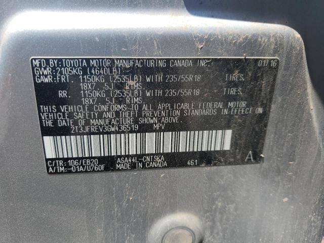 2016 TOYOTA RAV4 SE - 2T3JFREV3GW436519