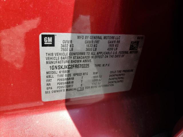 2015 CHEVROLET SUBURBAN K - 1GNSKJKC2FR670225