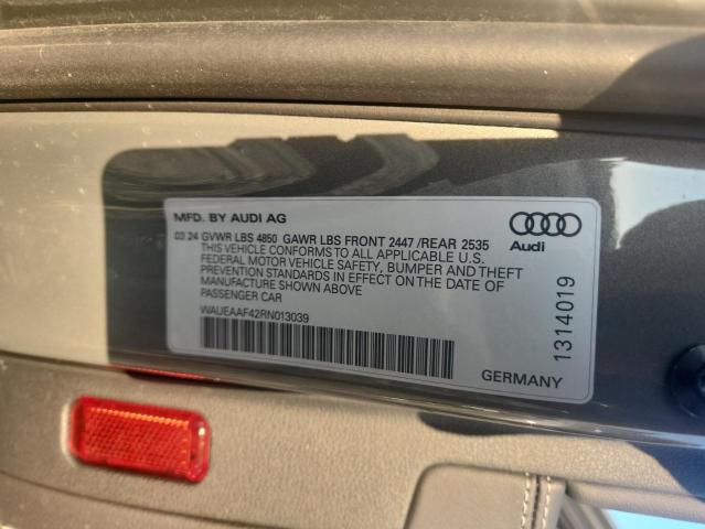 2024 AUDI A4 PREMIUM WAUEAAF42RN013039