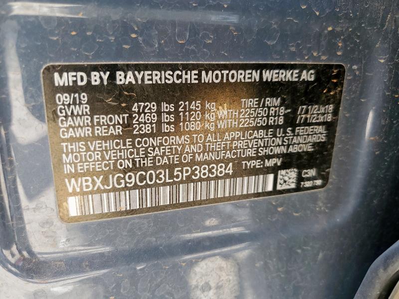 2020 BMW X1 XDRIVE2 WBXJG9C03L5P38384
