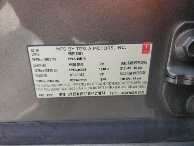 2016 TESLA MODEL S 5YJSA1E21GF127874
