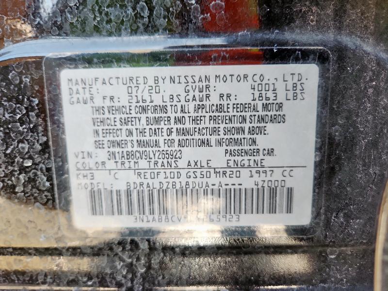 2020 NISSAN SENTRA SV 3N1AB8CV9LY265923