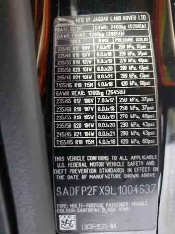 2020 JAGUAR E-PACE SE SADFP2FX9L1004637