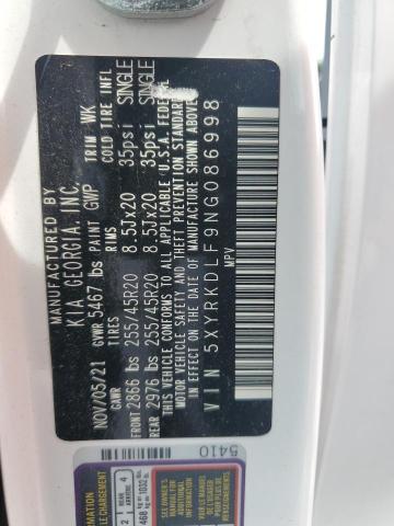 2022 KIA SORENTO SX 5XYRKDLF9NG086998