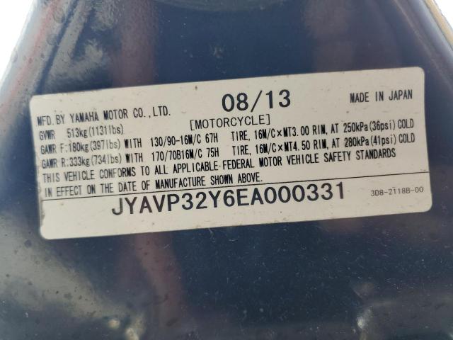 2014 YAMAHA XVS1300 CT JYAVP32Y6EA000331