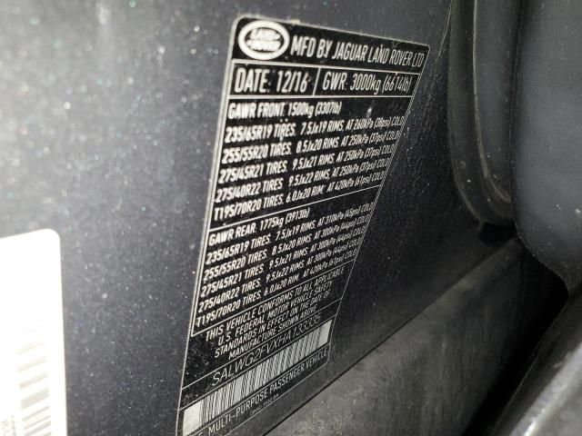 2017 LAND ROVER RANGE ROVE SALWG2FVXHA133335