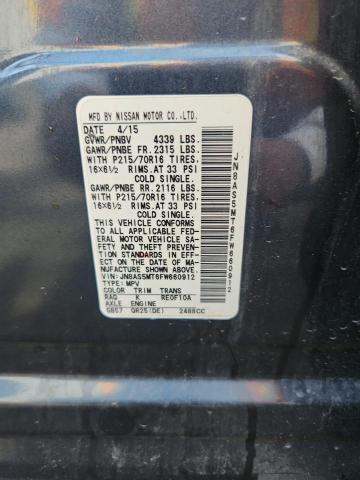 2015 NISSAN ROGUE SELE JN8AS5MT6FW660912
