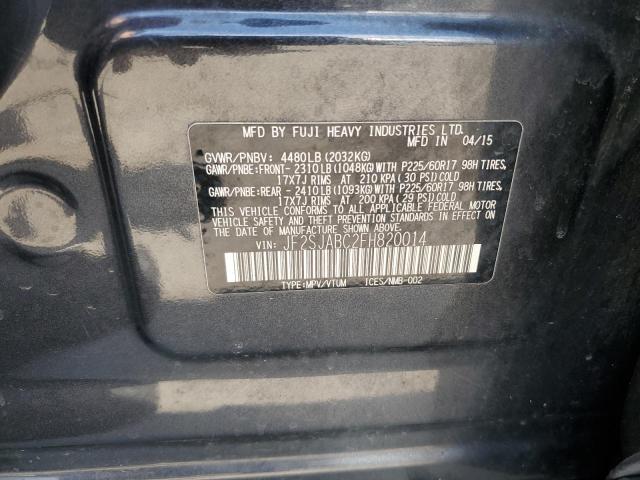 2015 SUBARU FORESTER 2 - JF2SJABC2FH820014