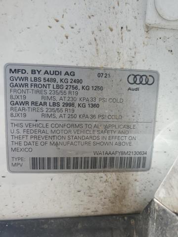 2021 AUDI Q5 PREMIUM WA1AAAFY8M2130634