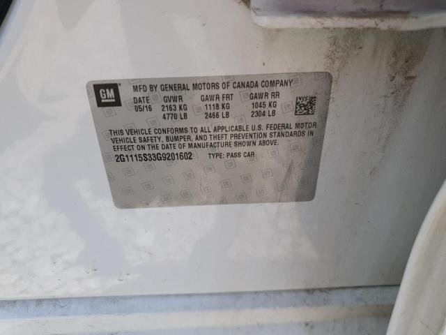 2016 CHEVROLET IMPALA LT 2G1115S33G9201602