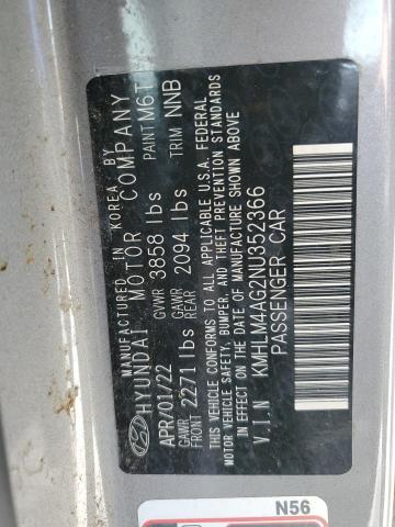 2022 HYUNDAI ELANTRA SE KMHLM4AG2NU352366
