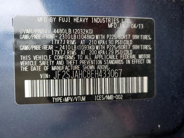 2014 SUBARU FORESTER 2 - JF2SJAHC8EH433067